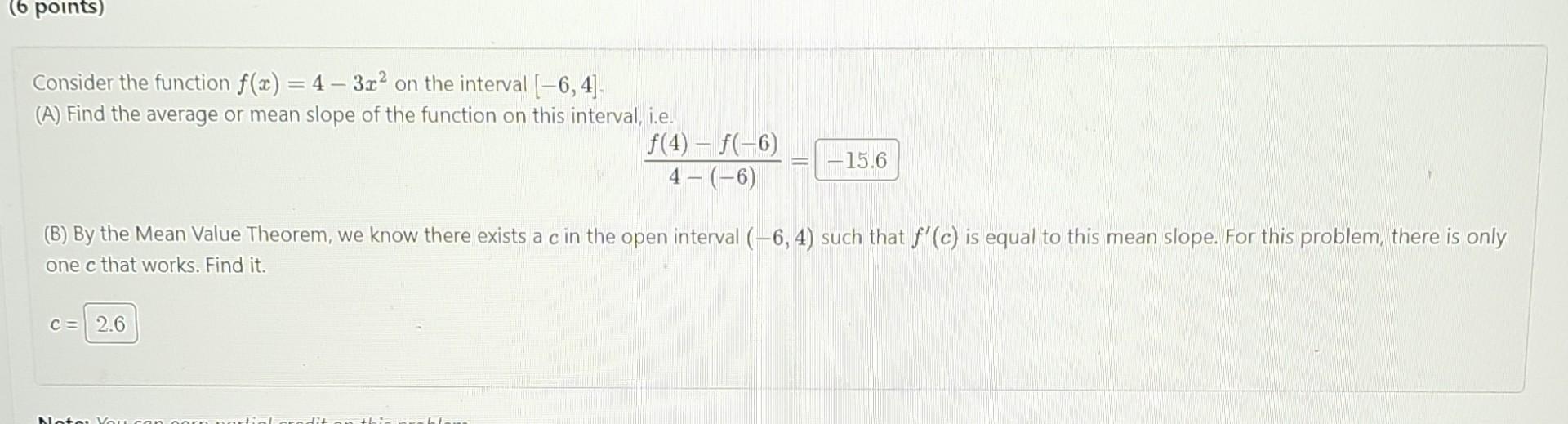 Solved Consider the function f(x)=4−3x2 on the interval | Chegg.com