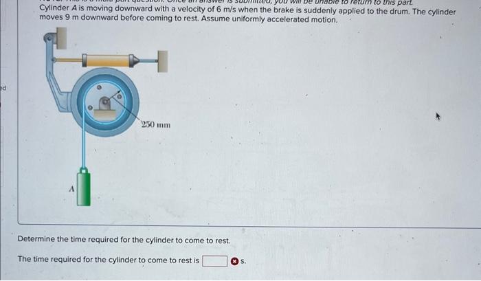 Solved Cylinder A Is Moving Downward With A Velocity Of 6 | Chegg.com