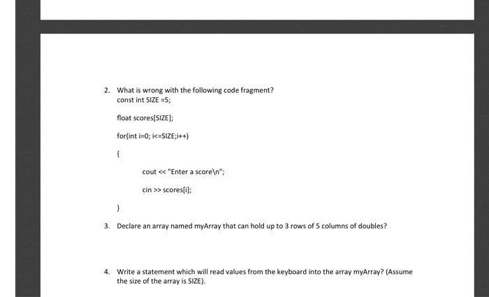 Solved Arrays 1. Write the declaration for a function named | Chegg.com