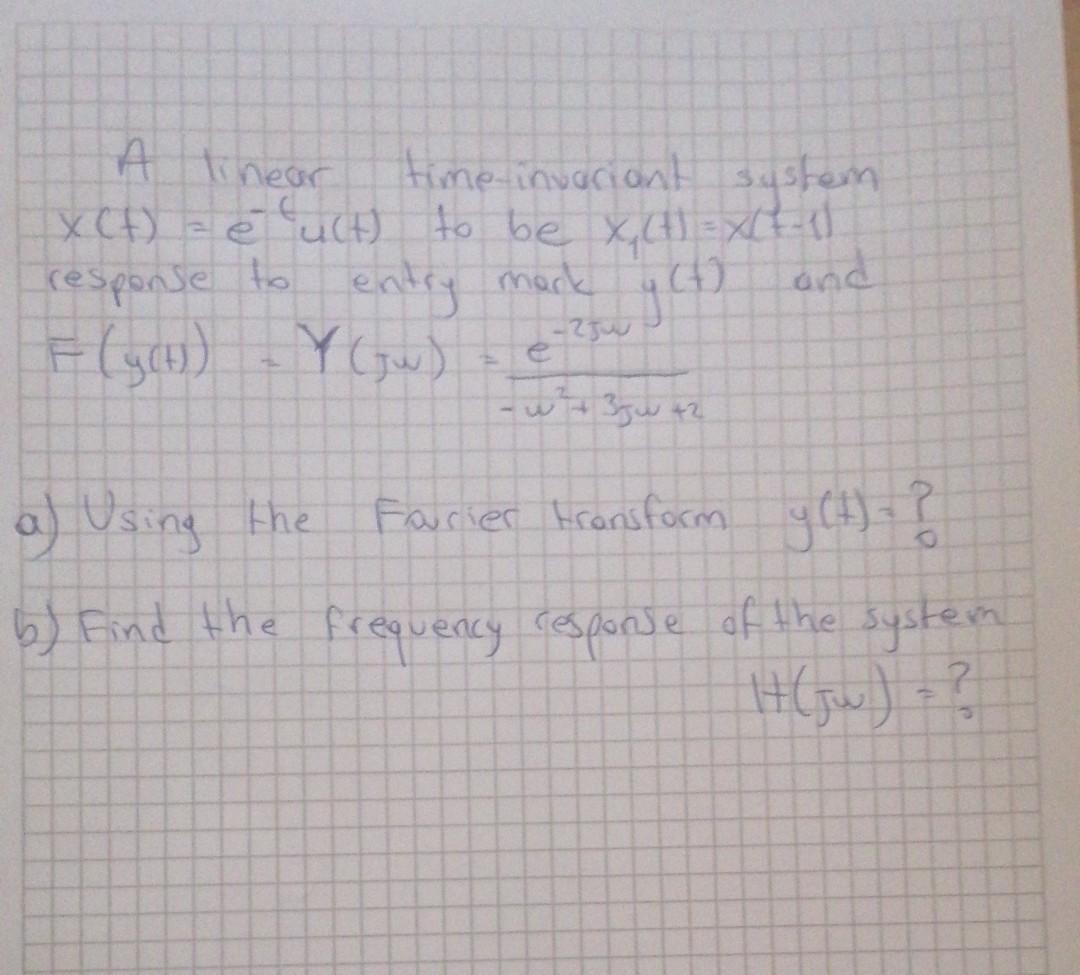 Solved A Theor Time Invariant System X T E Ucts To Be Chegg Com