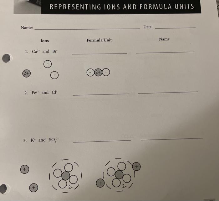 Representing Tons And Formula Units Name Date Ions Chegg 