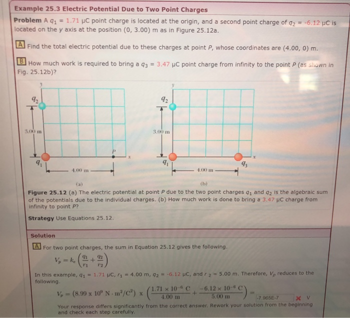 Solved (b) (a) Figure 25.12 (a) The electric potential at | Chegg.com