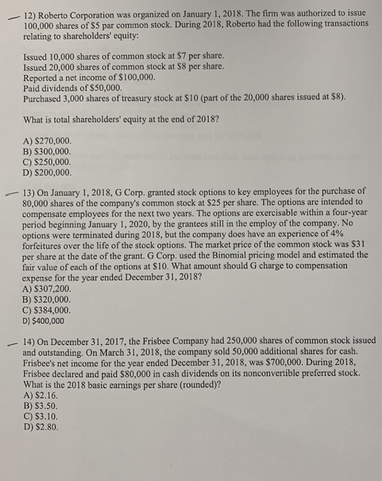 solved-12-roberto-corporation-was-organized-on-january-1-chegg