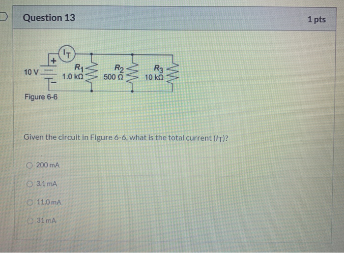 Solved given the circuit in Figure 6-6, what is the total | Chegg.com