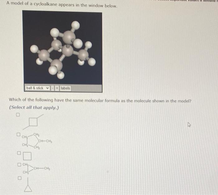 Solved A model of an alkane appears in the window below. | Chegg.com