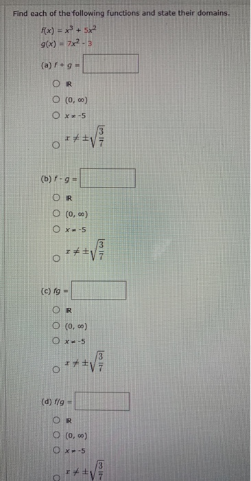 Solved Find each of the following functions and state their | Chegg.com