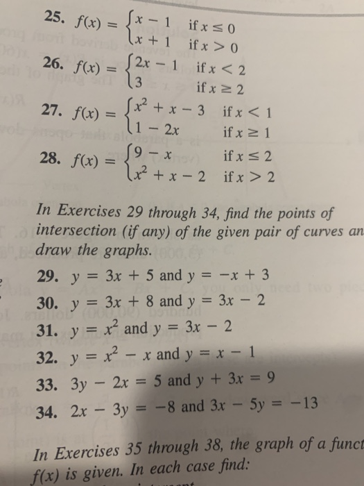 Solved 25 F X 1 Ifx So X 1 If X 0 26 F X Chegg Com