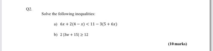 solve the inequalities 5x 2)-2(4x-1) 6(2x-3 )