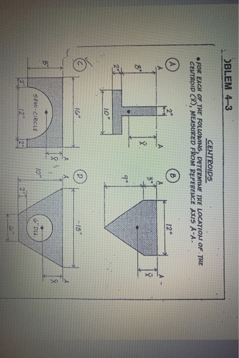 Solved BLEM 4-3 CENTROIDS . FOR EACH OF THE FOLLOWING, | Chegg.com