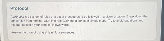 Solved Protocol A protocol is a system of rules or a set of | Chegg.com