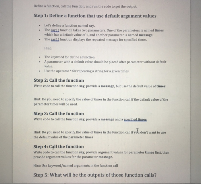 Solved Define a function, call the function, and run the | Chegg.com