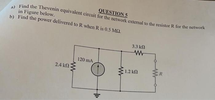 Solved a) Find the Thevenin equivalent circuit for the | Chegg.com