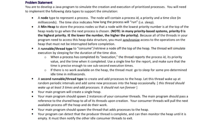 Solved Problem Statement You are to develop a Java program | Chegg.com