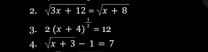 solve $- 2 sqrt 3 x 4 12