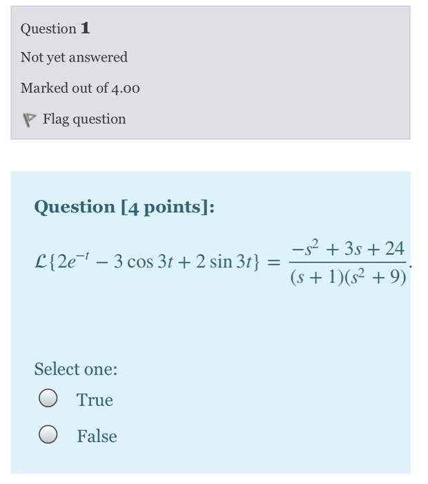 Solved Question 1 Not yet answered Marked out of 4.00 P Flag | Chegg.com