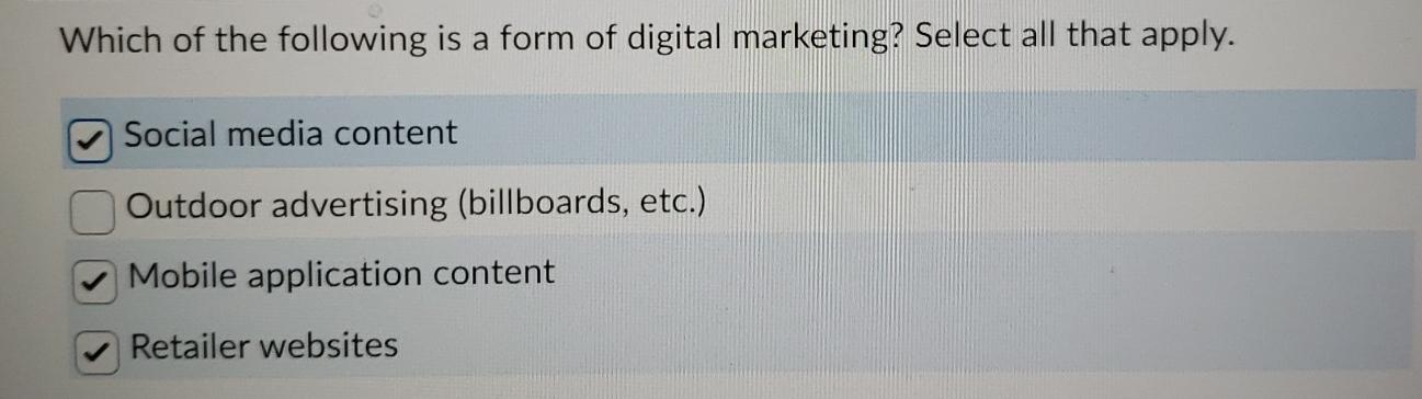 Solved Which of the following is a form of digital | Chegg.com