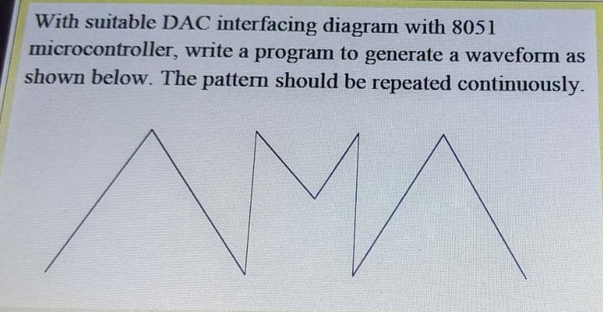 Solved With Suitable Dac Interfacing Diagram With 8051