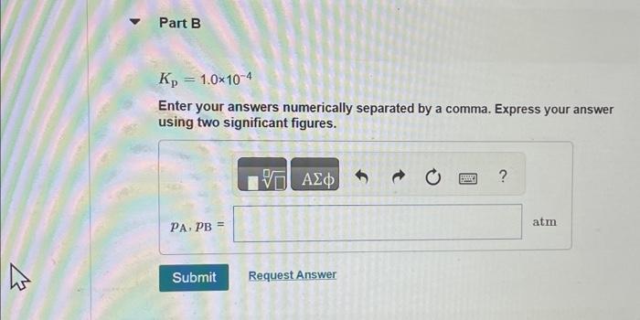 Solved Consider the following reaction: A(g)÷2 B(g) Find the | Chegg.com