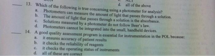 Solved d. all of the above 13. Which of the following is | Chegg.com