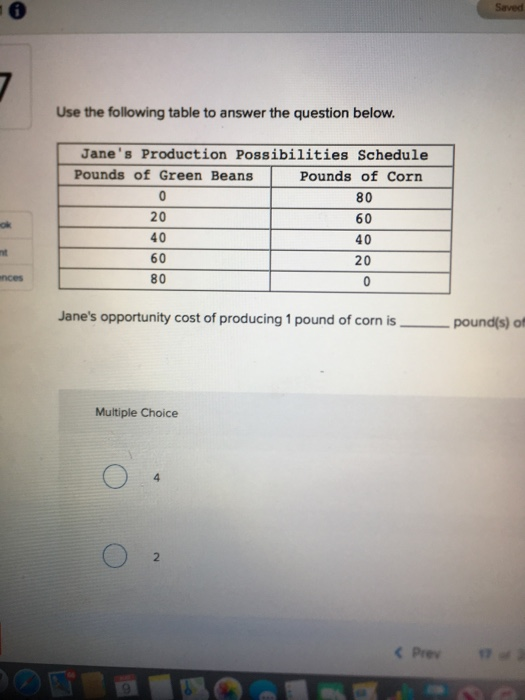 Saved 7 Use the following table to answer the | Chegg.com