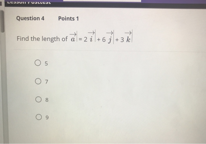 Solved Question 1 Points 3 Find The Angle Between The Vec Chegg Com