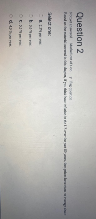Solved Question 2 Not yet answered Marked out of 1.00 P Flag | Chegg.com