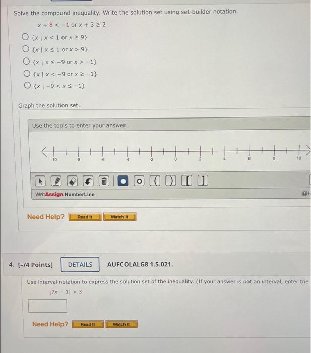 Solved Solve The Compound Inequality Write The Solution Set Chegg Com