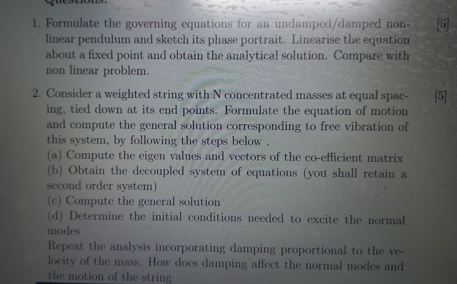 Solved 1. Formulate The Governing Equations For An | Chegg.com