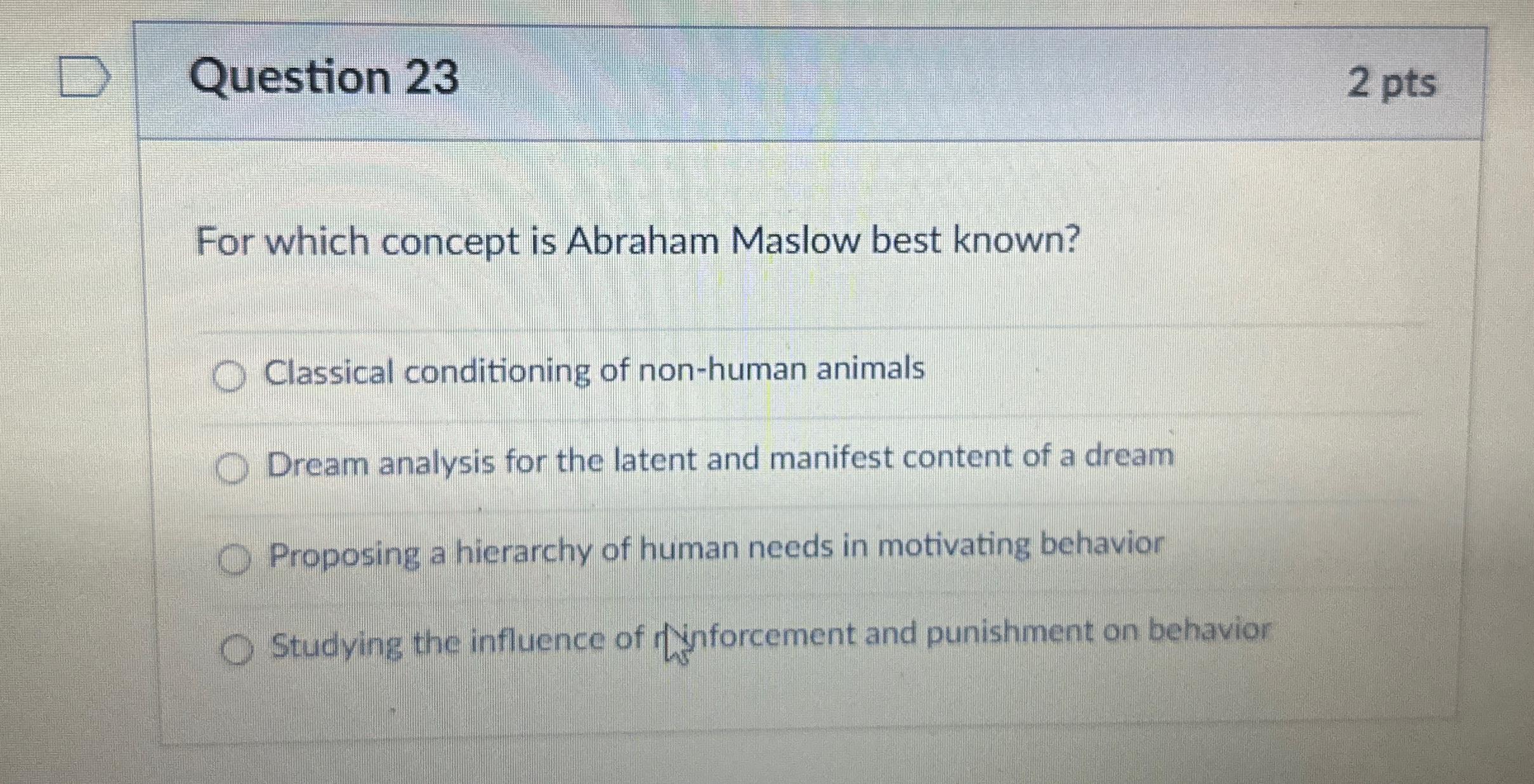 Solved Question 232 ﻿ptsFor which concept is Abraham Maslow 