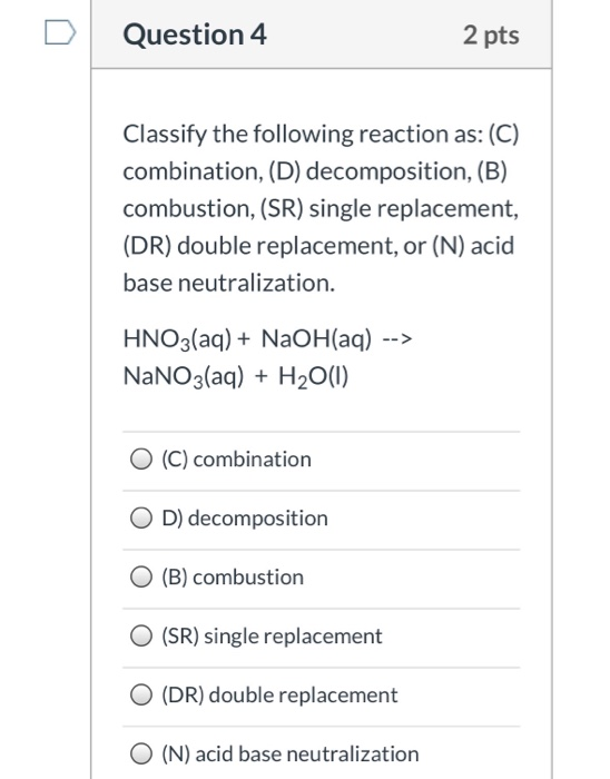 Solved Question 1 3 pts Which reaction is balanced? a. C3H8 | Chegg.com