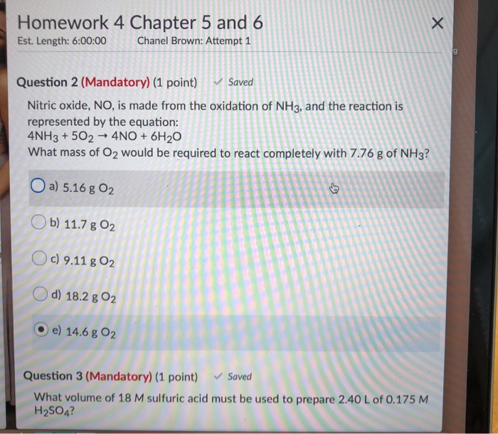Solved Homework 4 Chapter 5 and 6 Est. Length: 6:00:00 | Chegg.com
