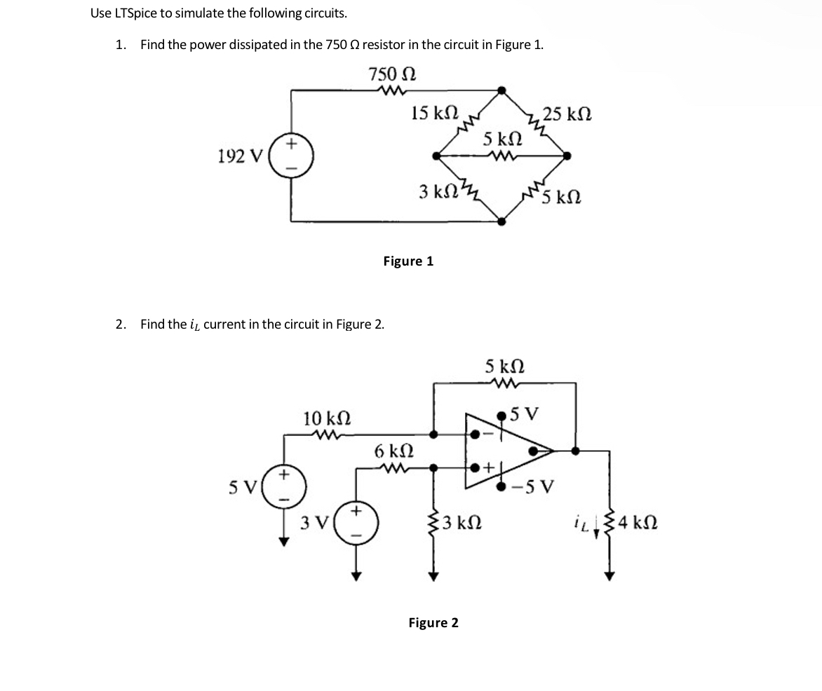 Solved Use LTSpice to simulate the following circuits:1) | Chegg.com