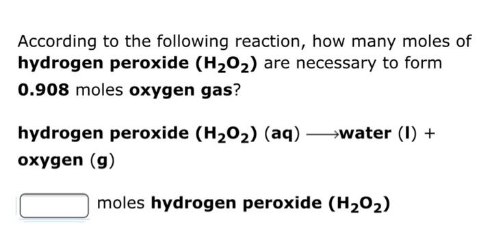 [solved] Quickly Please According To The Following Reaction