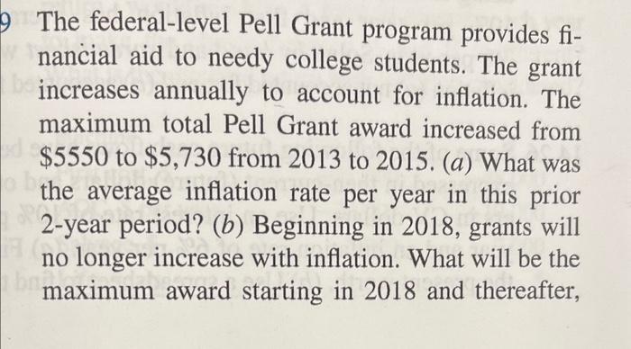 Solved The federal-level Pell Grant program provides | Chegg.com