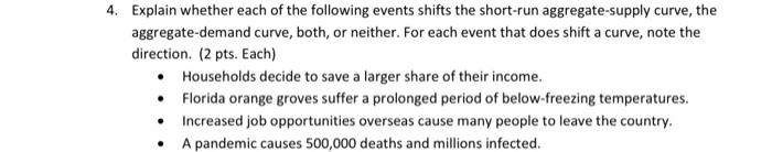 Solved 4. Explain Whether Each Of The Following Events | Chegg.com