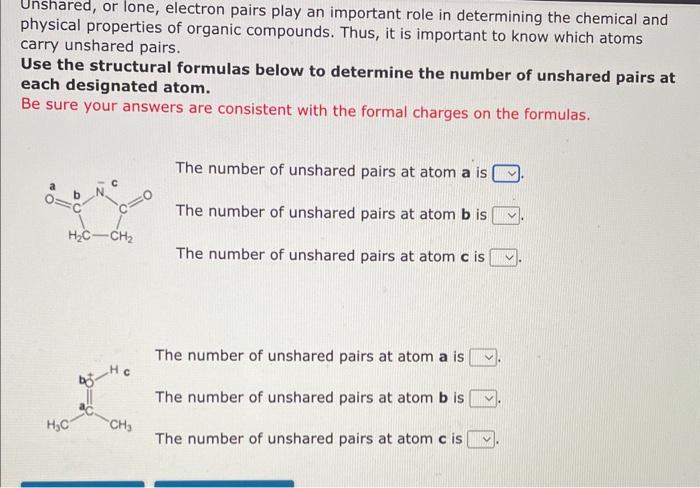 Solved Unshared, or lone, electron pairs play an important | Chegg.com
