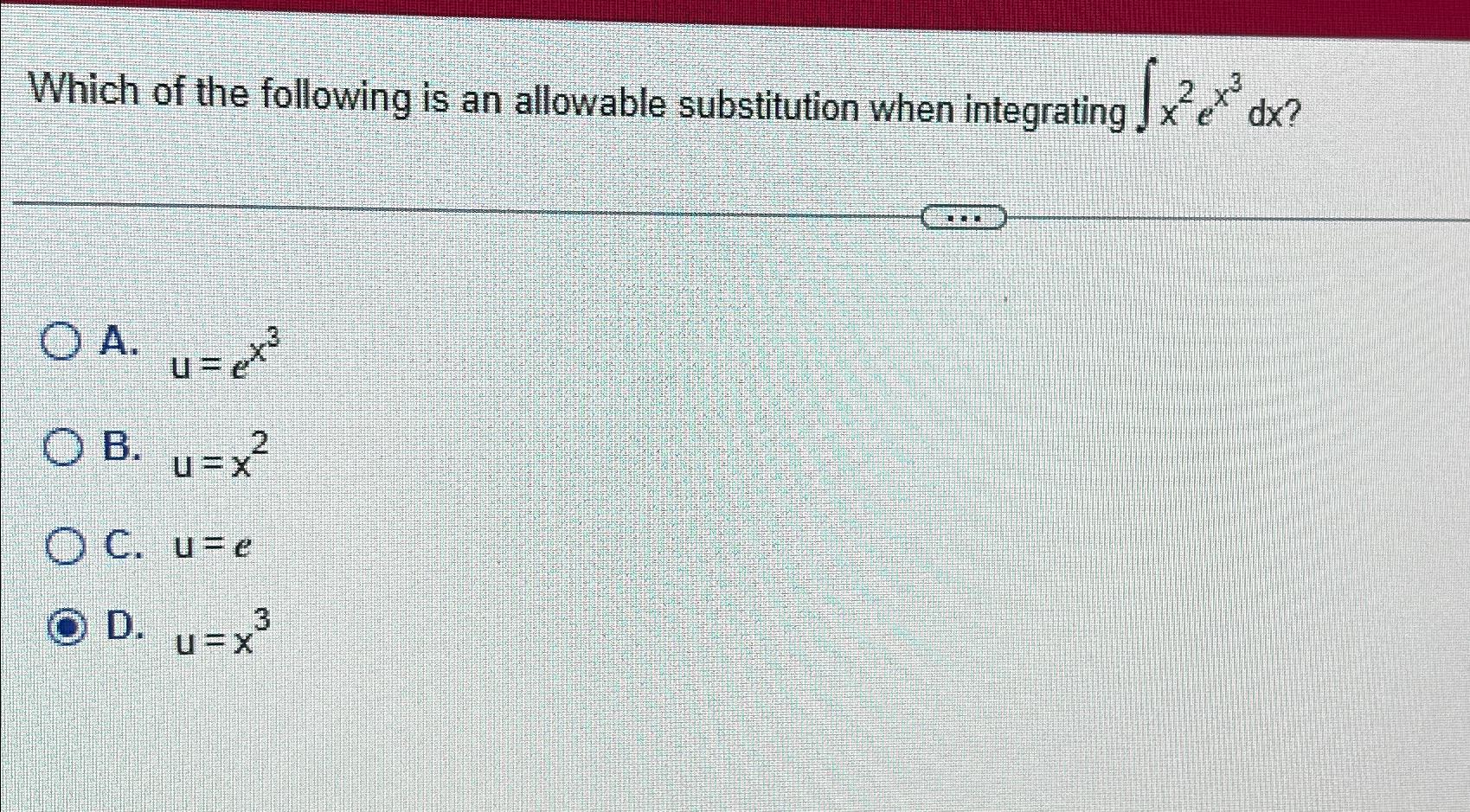 Solved Which of the following is an allowable substitution | Chegg.com