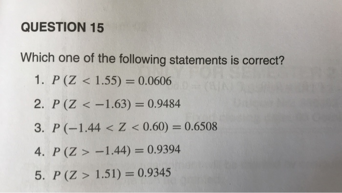 Solved QUESTION 15 Which One Of The Following Statements Is | Chegg.com