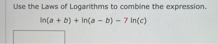 Solved Use The Laws Of Logarithms To Combine The Expression. | Chegg.com