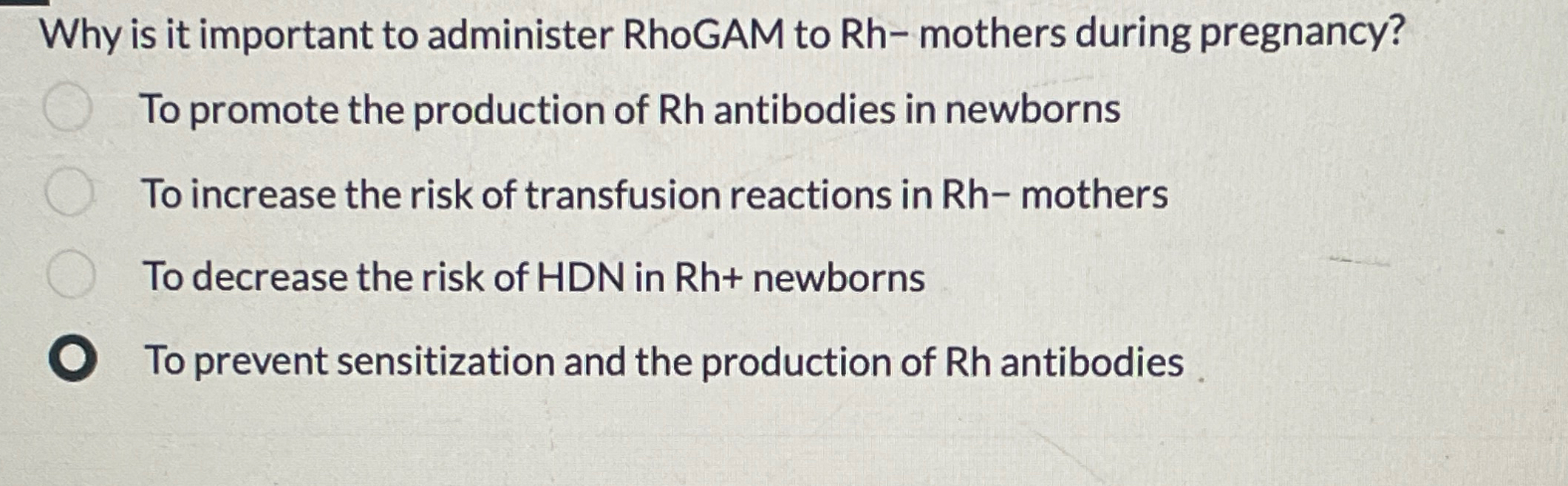 Solved Why is it important to administer RhoGAM to | Chegg.com