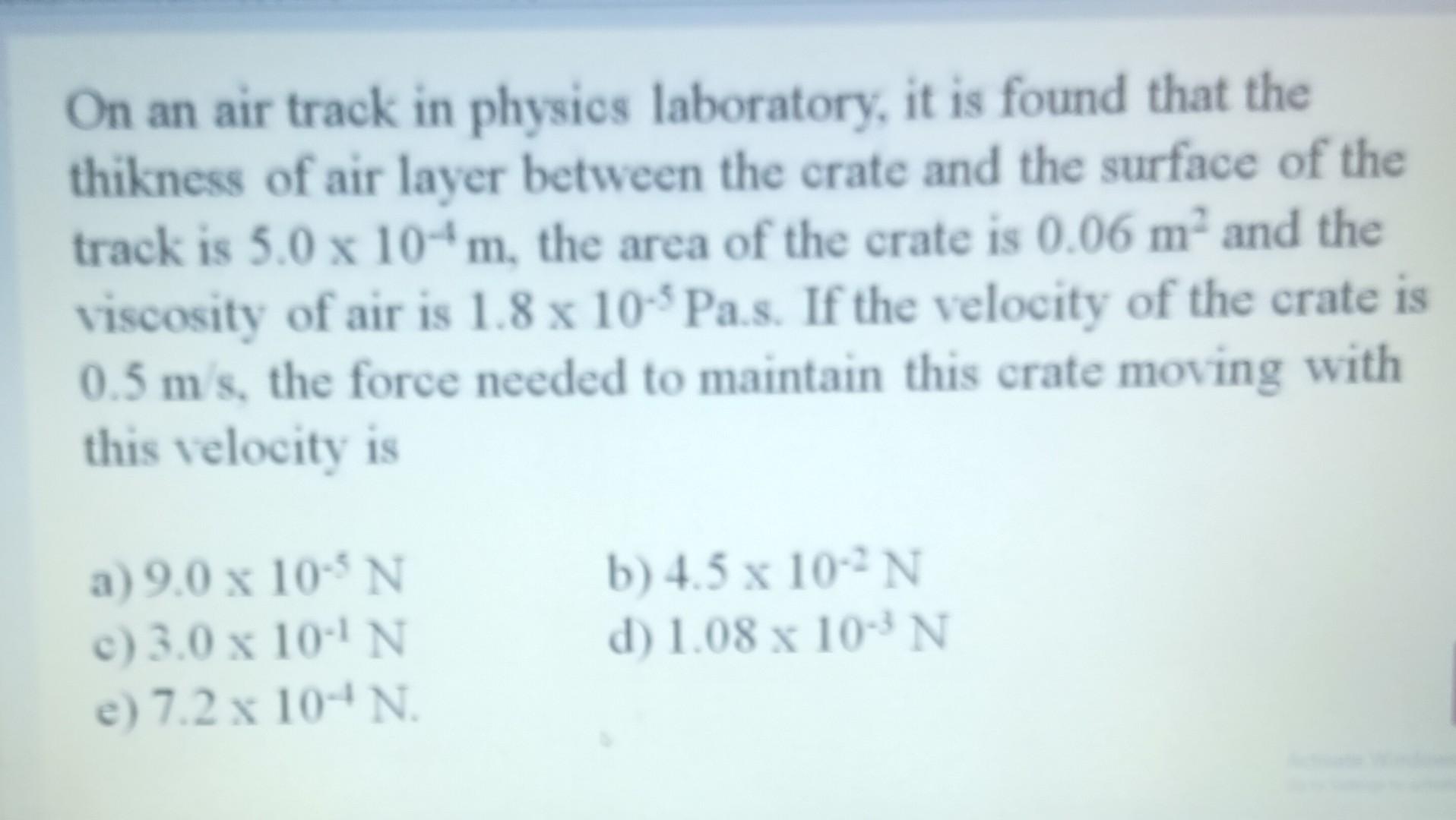 Solved On an air track in physics laboratory, it is found | Chegg.com