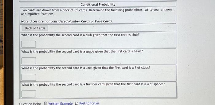 Solved \begin{tabular}{l} Conditional Probability \\ Two | Chegg.com