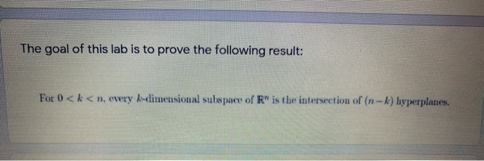 Solved The goal of this lab is to prove the following | Chegg.com