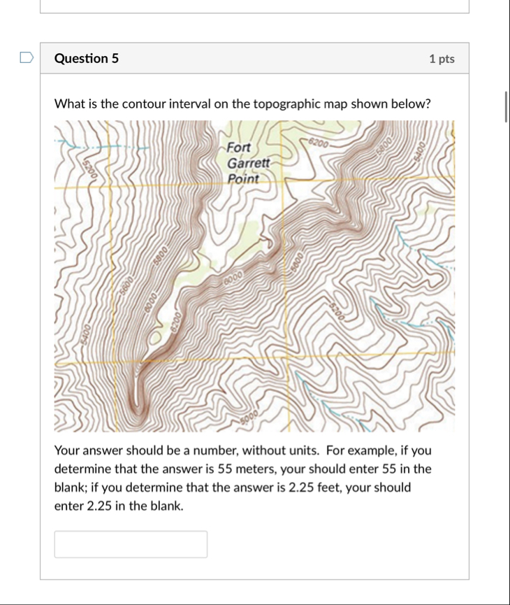 Solved Question 51 ﻿ptsWhat is the contour interval on the | Chegg.com