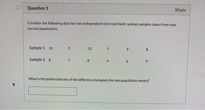 Solved Question 1 50 pts Consider the following data for two | Chegg.com