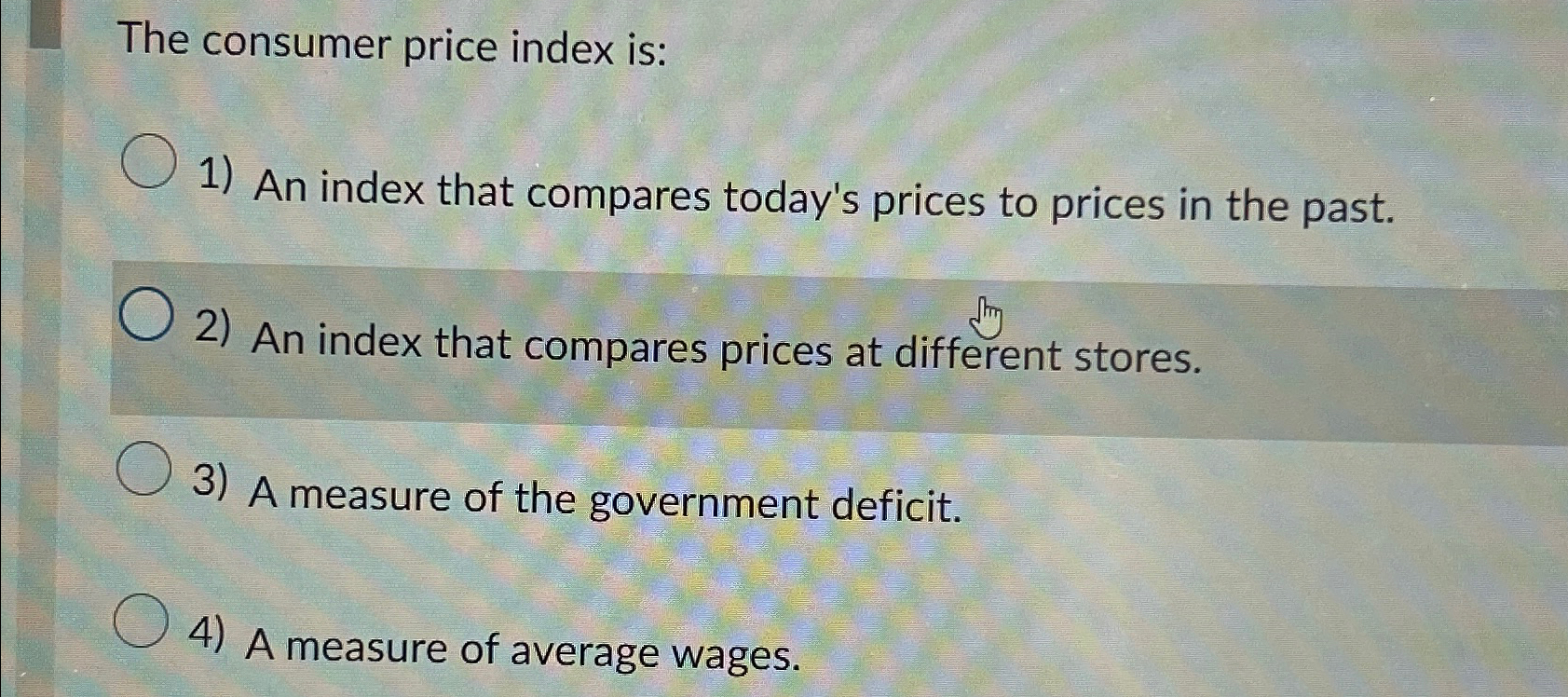 Solved The Consumer Price Index Is:An Index That Compares | Chegg.com