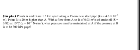 Solved (20 ﻿pts.) ﻿Points A and B are 1.5 ﻿km apart along a | Chegg.com