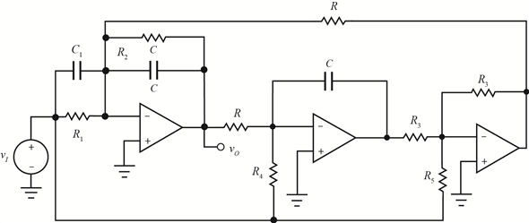 Solved: Calculate for the Tow-Thomas biquad in Figure.Figure ...