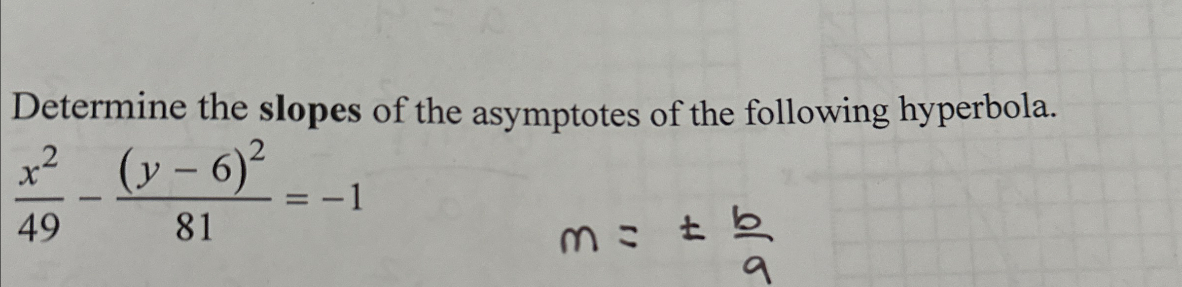 Solved Determine The Slopes Of The Asymptotes Of The