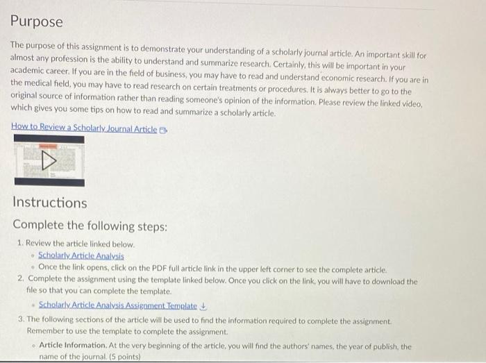 The purpose of this assignment is to demonstrate your | Chegg.com